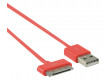 Kabel usb a - iphone, ipad, ipod 30pin, červený 1m - valueline
