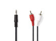 Stereofonní Audio Kabel | 3,5 mm Zástrčka – 2x RCA Zástrčka | 1,5 m | Černá barva