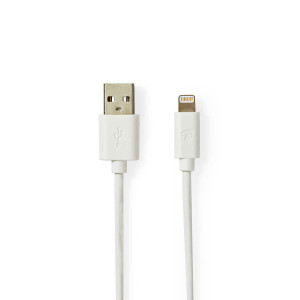 Synchronizační a nabíjecí kabel | Apple Lightning 8-pin Zástrčka - USB A Zástrčka | 1 m | Bílá barva