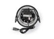 Kovový Mini Ventilátor | Průměr 10 cm | Napájení prostřednictvím USB | Černá barva