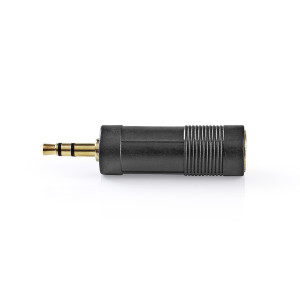 Stereofonní audioadaptér | 3,5mm Zástrčka – 6,35mm Zásuvka | 10 kusů | Černá barva