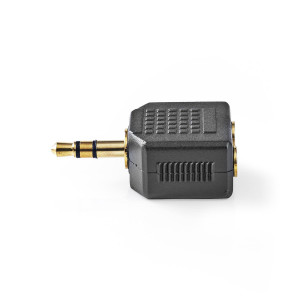 Stereofonní audioadaptér | 3,5mm Zástrčka – 2x 3,5mm Zásuvka Černá barva