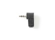 Stereofonní Jack Konektor Úhlový 90° | 3,5mm Zástrčka | 25 ks | Černá barva