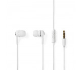 Wired Headphones | 1.2m Round Cable | In-Ear | Built-in Microphone | White