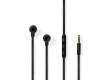 Wired Headphones | 1.2m Flat Cable | In-Ear | Built-in Microphone | Aluminium | Black