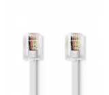 Telekomunikační Kabel | RJ11 (6P4C) Zásuvka – RJ11 (6P4C) Zásuvka | Plochý | 5 m | Bílý