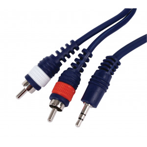Kabel jack 3.5 stereo -<gt/>2x cinch l/r, 3m/0.35mm