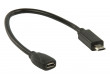 MHL redukční kabel, 11-pin zástrčka USB micro B - 5-pin zásuvka USB micro B, 0,20 m, černý