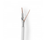 Koaxiální Kabel | Odolný proti Signálům 4G/LTE Sítí | 25,0 m | Dárkové Balení | Bílý