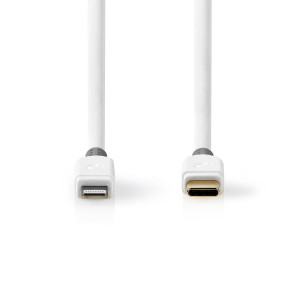 Apple Lightning Kabel | Apple Lightning 8kolíková Zástrčka – USB-C | 1 m | Bílý
