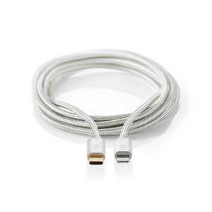 Apple Lightning Kabel | Apple Lightning 8kolíková Zástrčka – USB-C | 2 m | Hliníkový