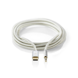 USB-C Sluchátkový Kabel s Adaptérem | USB-C Zástrčka – 3,5 mm Zástrčka | 1 m | Hliníkový
