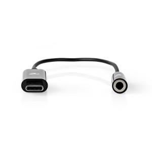 USB-C Adaptér | USB-C Zástrčka – 3,5 mm Zásuvka | 0,15 m | Černý