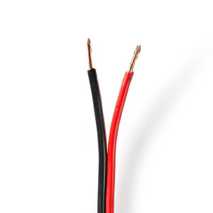 Kabel Reproduktoru | 2x 2,5 mm2 | 15 m | Cívka | Černý/červený
