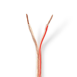 Kabel Reproduktoru | 2x 2,5 mm2 | 15 m | Cívka | Průhledný