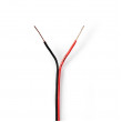 Kabel Reproduktoru | 2x 0,35 mm2 | 100 m | Páska | Černý/červený
