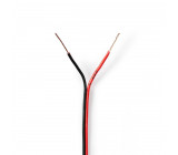 Kabel Reproduktoru | 2x 0,35 mm2 | 100 m | Páska | Černý/červený