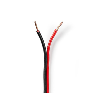 Kabel Reproduktoru | 2x 1,5 mm2 | 100 m | Páska | Černý/červený