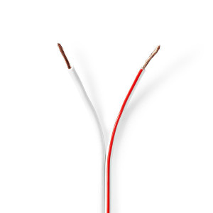 Kabel Reproduktoru | 2x 1,5 mm2 | 50 m | Páska | Bílý