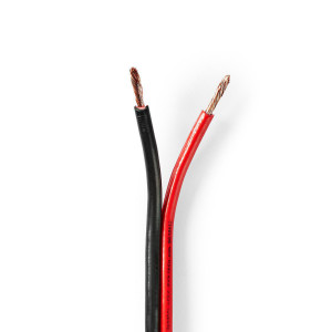 Kabel Reproduktoru | 2x 2,5 mm2 | 100 m | Cívka | Černý/červený