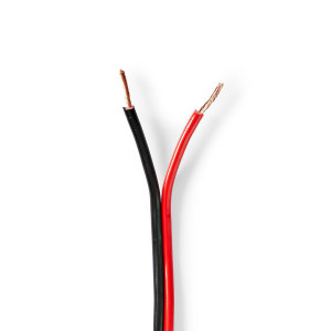 Kabel Reproduktoru | 2x 1,5 mm2 | 25 m | Cívka | Černý/červený