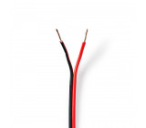 Kabel Reproduktoru | 2x 0,75 mm2 | 100 m | Páska | Černý/červený