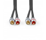 Stereo Audio Cable | 2x RCA Male - 2x RCA Male | 1.50 m | Anthracite