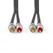 Stereo Audio Cable | 2x RCA Male - 2x RCA Male | 20.0 m | Anthracite