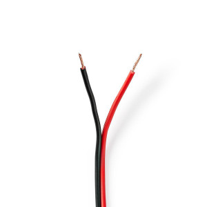 Kabel Reproduktoru | 2x 0,75 mm2 | 25 m | Cívka | Černý/červený