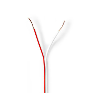 Kabel Reproduktoru | 2x 0,5 mm2 | 100 m | Páska | Bílý