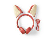 Drátová Sluchátka | 1,2m Kulatý Kabel | Na Uši | Odpojitelná Magnetická Ouška | Franky Fox | Oranžová