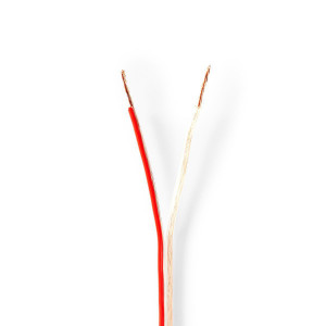 Kabel Reproduktoru | 2x 0,75 mm2 | 25 m | Cívka | Průhledný