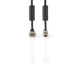 USB 2.0 Cable | A Male - B Male | 5.0 m | Anthracite