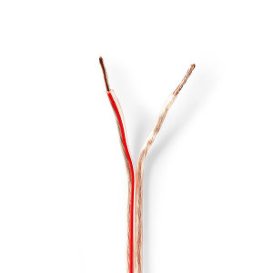 Kabel Reproduktoru | 2x 1,5 mm2 | 15 m | Cívka | Průhledný