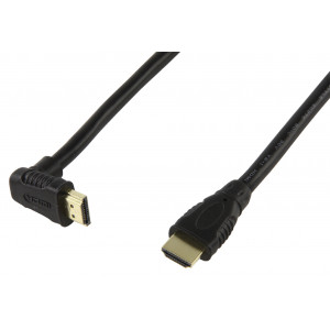 Kabel HDMI-HDMI v.1.3 19pin - ÚHLOVÝ 1.5m zlacený