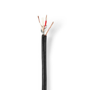 Mikrofonní Kabel | 2x 0,25 mm2 | 100 m | Cívka | Černý