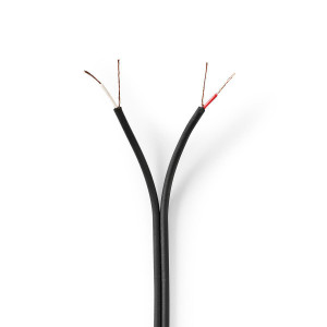 Stereofonní Audio Kabel | 2x 0,12 mm2 | 100 m | Páska | Černý