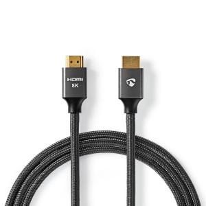 Ultra Vysokorychlostní HDMI Kabel | HDMI™ Konektor – HDMI™ Konektor | Kovově Šedý | Opletený Kabel