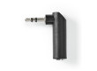 Stereofonní Audioadaptér| 3,5 mm Zástrčka – 3,5 mm Zásuvka | Úhel 90 ° | 3-Pól | Černý
