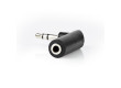 Stereofonní Audioadaptér| 3,5 mm Zástrčka – 3,5 mm Zásuvka | Úhel 90 ° | 3-Pól | Černý