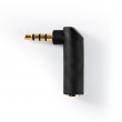Stereofonní Audio adaptér | 3,5 mm Zástrčka – 3,5 mm Zásuvka | Úhel 90 ° | 4-Pól | Antracit