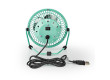 Kovový Mini Ventilátor | Průměr 10 cm | Napájení přes USB | Tyrkysový