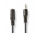Stereofonní Audio Kabel | 3,5mm Zástrčka | 3,5mm Zásuvka | 2,0 m | Černý