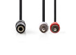 Stereofonní Audio Kabel | 3,5mm Zásuvka | 2x RCA Zástrčka | 0,2 m | Černý