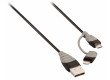 2 v 1 Synchronizační a Nabíjecí Kabel USB A Zástrčka - Micro B Zástrčka 1.00 m Černá + Adaptér Lightning