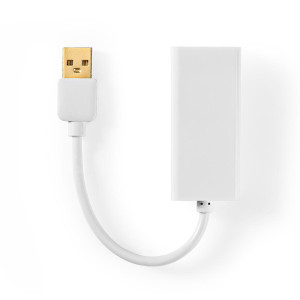 USB 2.0 Adaptér | USB-A Zástrčka – RJ45 Zásuvka | 10/100 Mbit | 0,2 m | Bílý