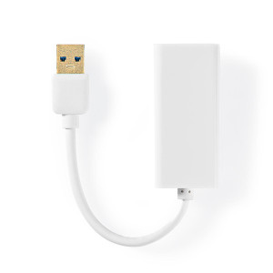 USB 3.0 Adaptér | USB-A Zástrčka – RJ45 Zásuvka | 1 Gbit | 0,2 m | Bílý