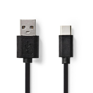 USB 2.0 Kabel | Typ-C Zástrčka - A Zástrčka | 3,0 m | Černý