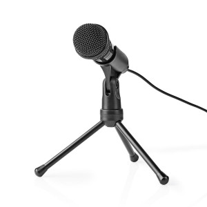 Kabelový Mikrofon | Tlačítko ON/OFF | S Tříramenným Stojanem | 3,5 mm