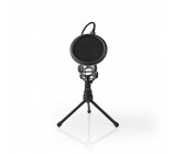 Stolní Stojan na Mikrofon se Třemi Nohami | Výklopný Filtr | Černý